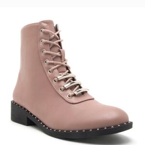 Mauve pink Lace-up boots 6